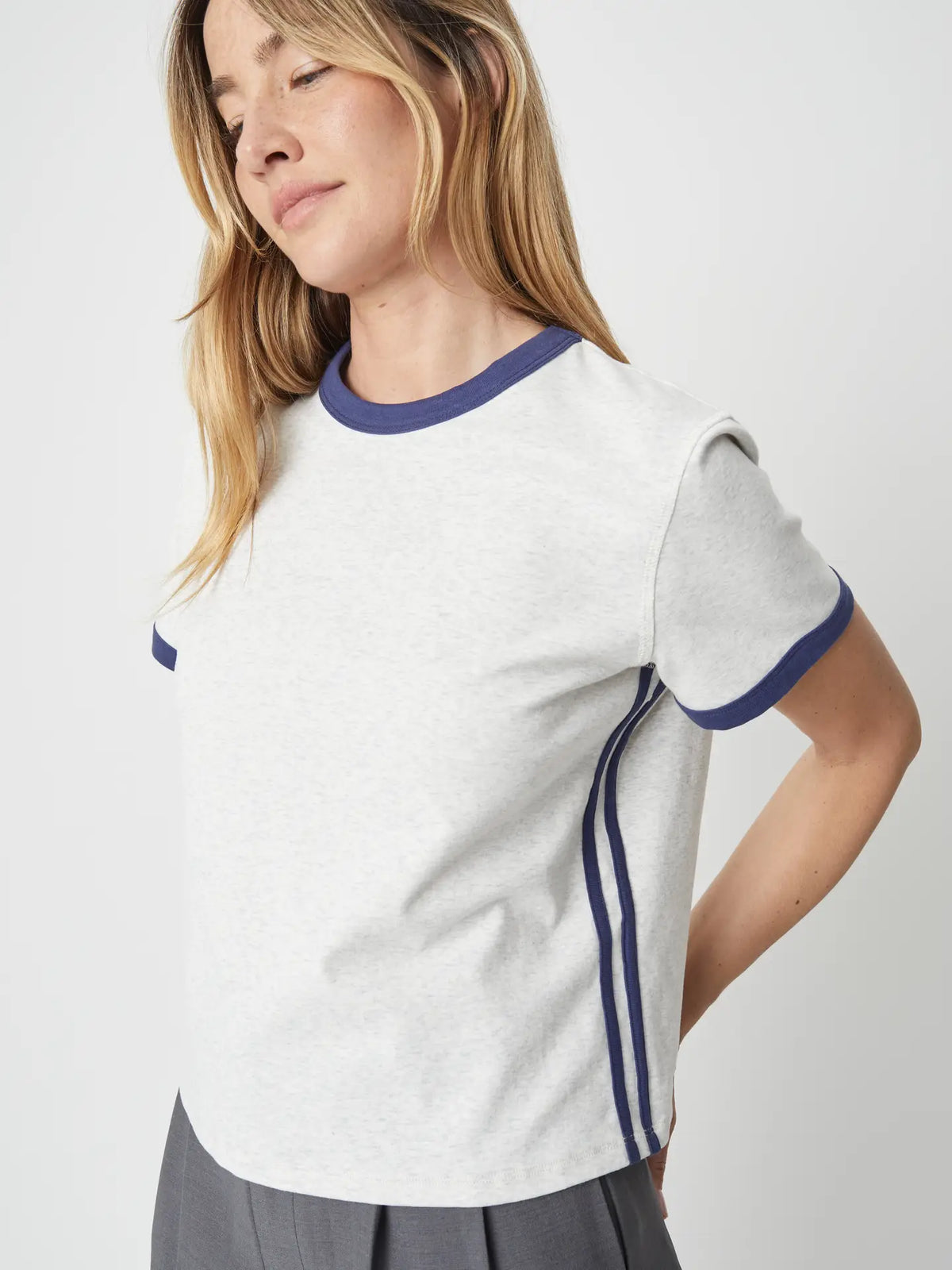 The Cait Top - Grey/Blue