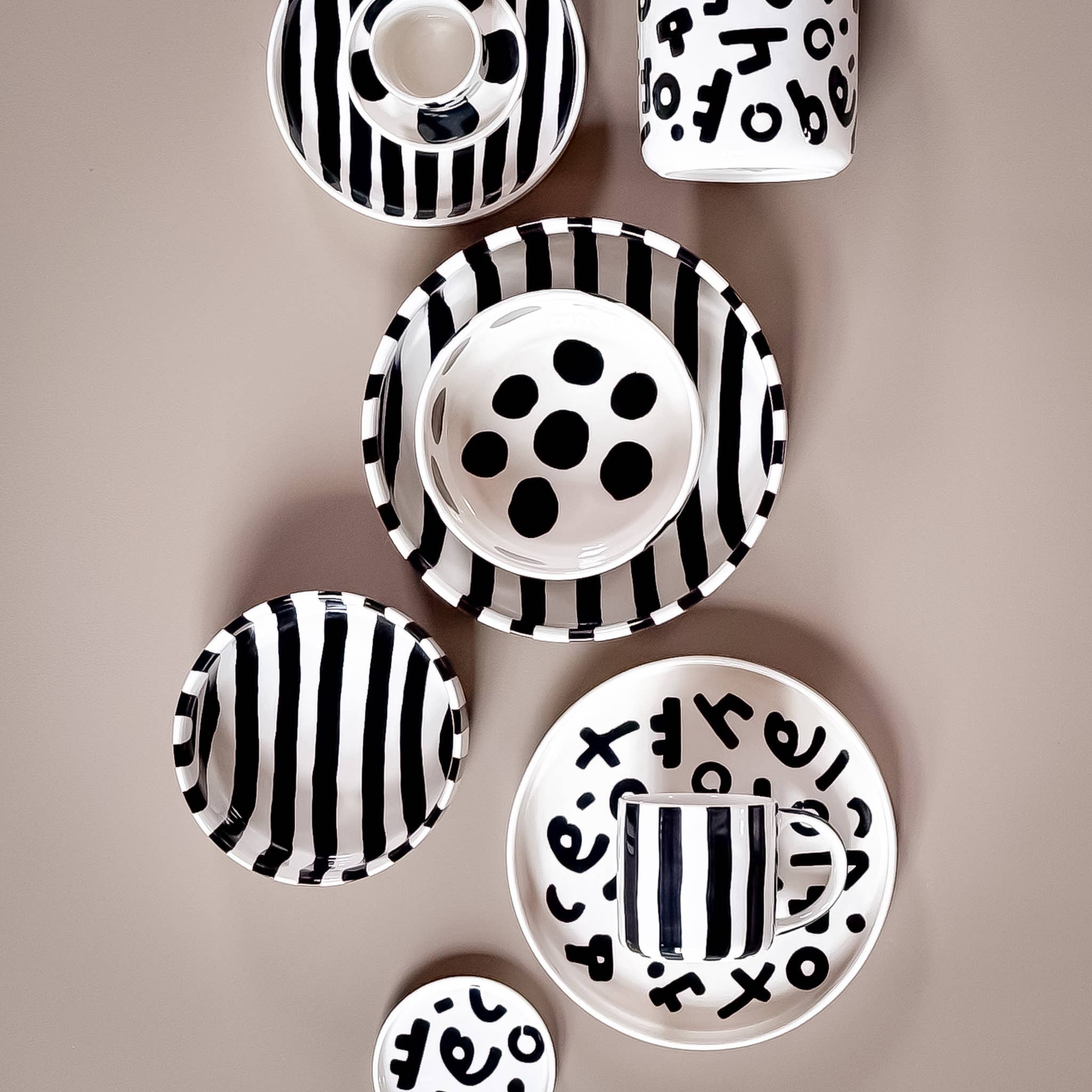 Espresso Stripes - volcano black (set of 2 - 4 pieces)