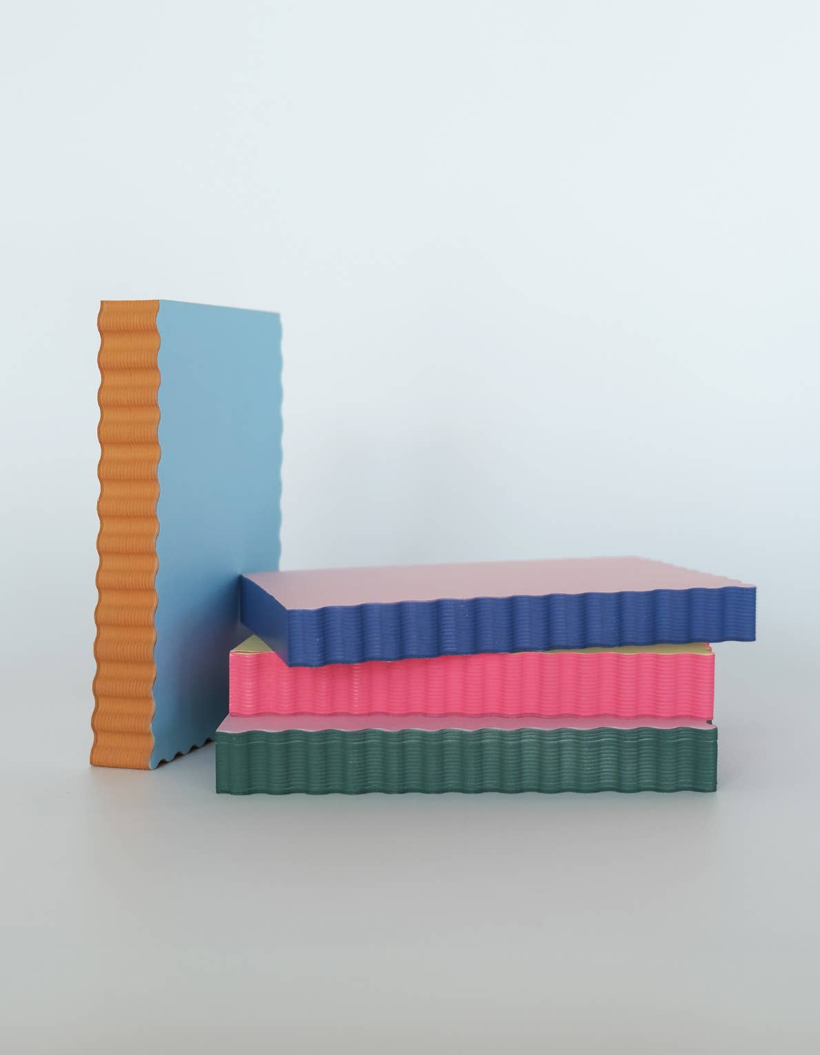 Mini Wave Shaped Notepad | Citron + Hot Coral Edge