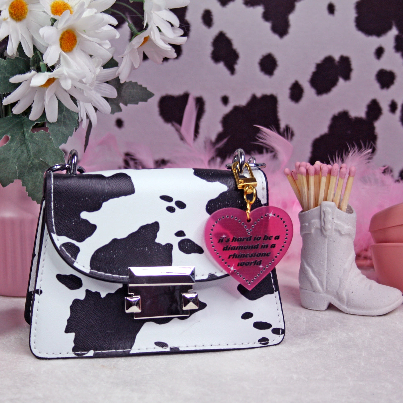 Rhinestone World Keychain