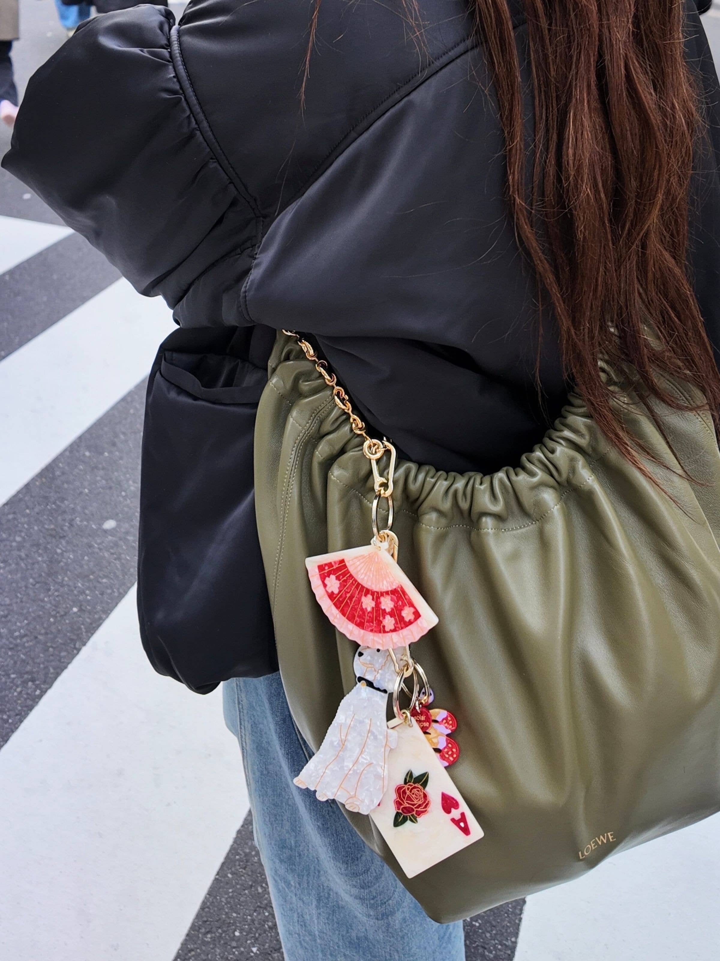 Hand-Painted Ace of Hearts Bag Charm + Keychain