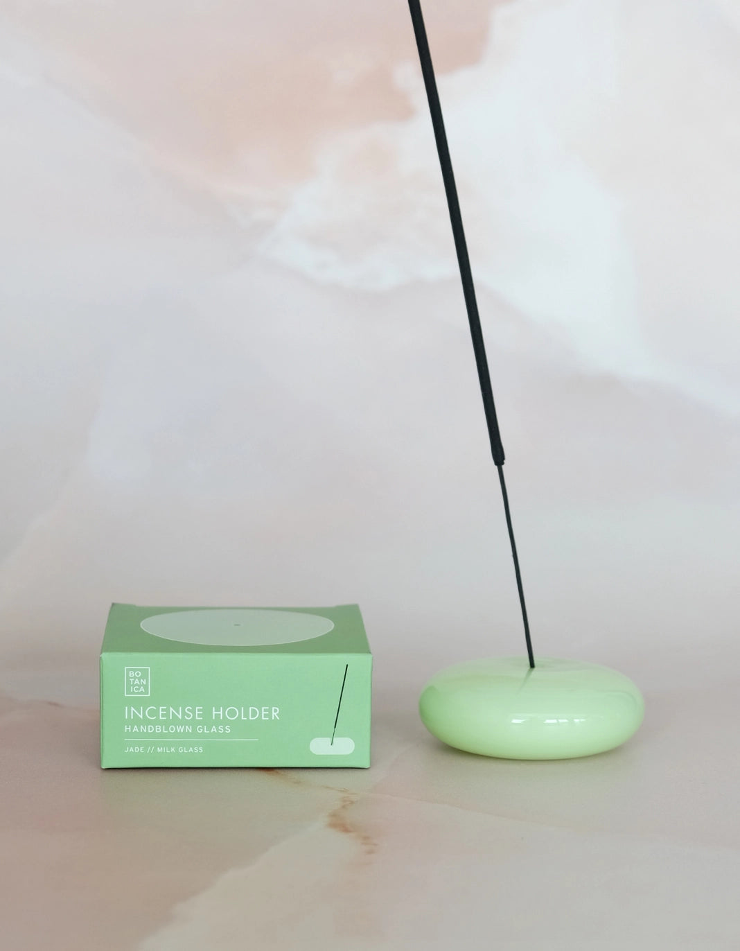 Glass Bubble Incense Holder - Milky Jade