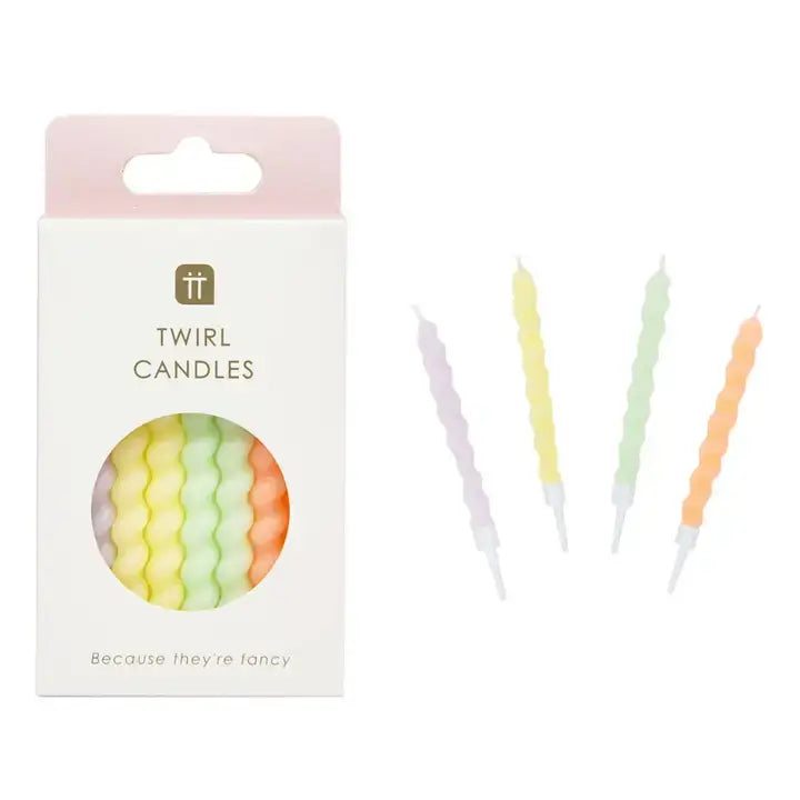 Twisted Pastel Birthday Candles | 8 Pack | Birthday Party |