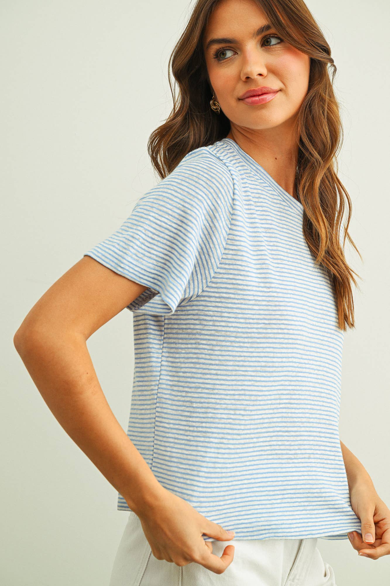 Blue Stripe Boxy Tee