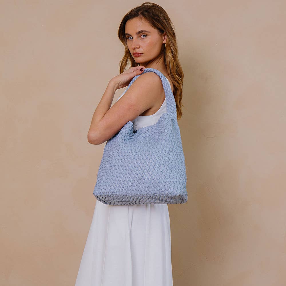 Johanna Blue Large Recycled Vegan Shoulder Bag 