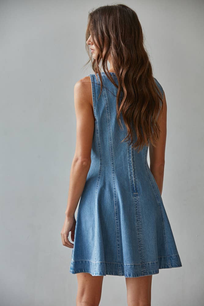 Denim Fit & Flare Mini