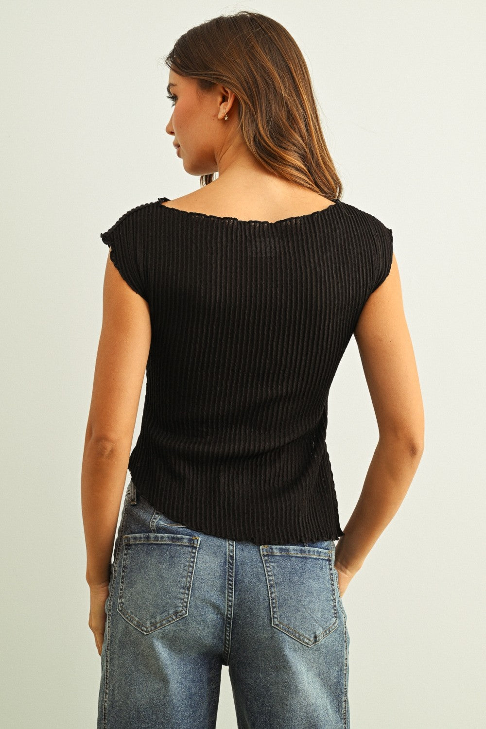 Ribbed Asymmetrical Ribbed Top