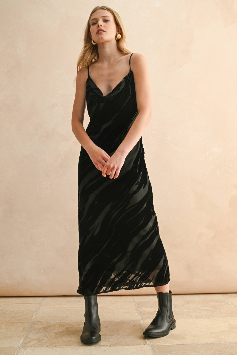 Velvet Textured Maxi Dress