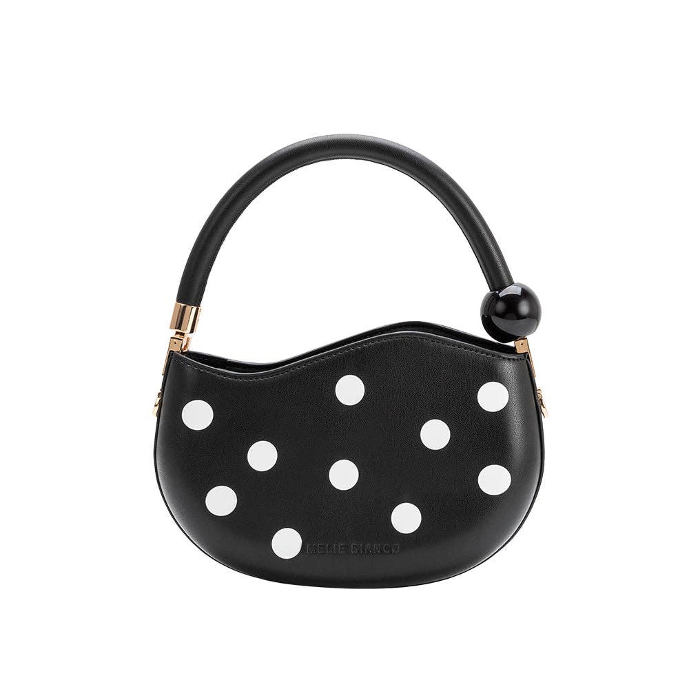 Jennie Black Recycled Vegan Polka Dot Top Handle Bag