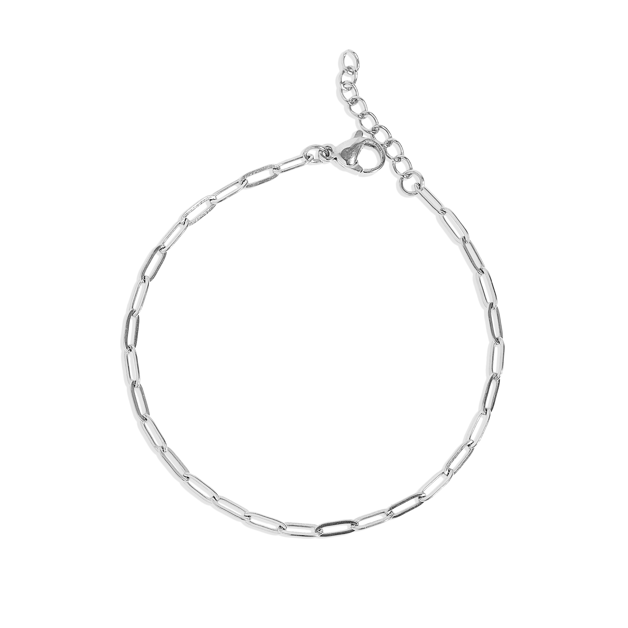 Stainless Steel Mini Paperclip Chain Bracelet