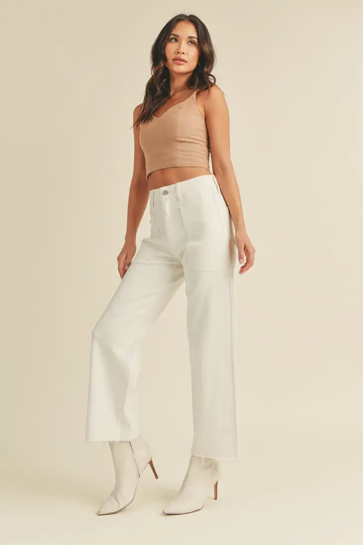 High Rise Utility Wide Leg - Off White