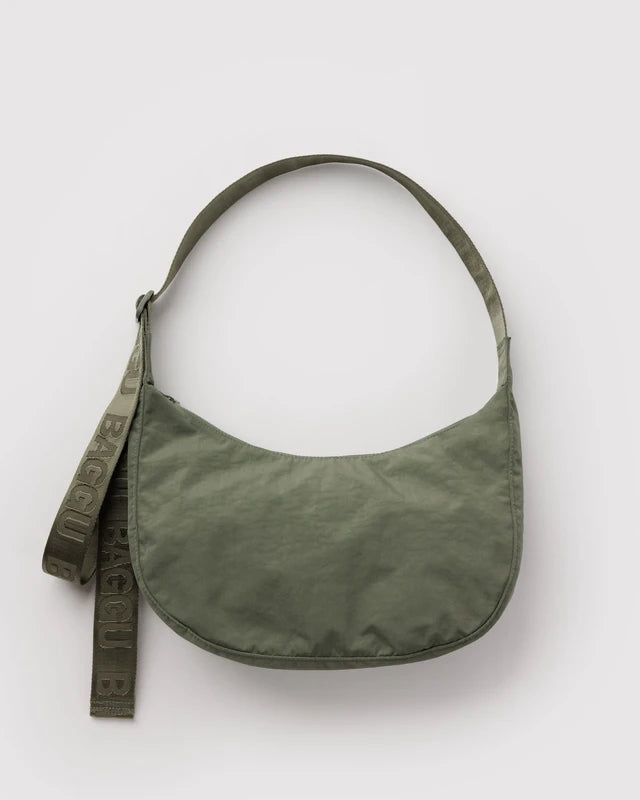 Medium Nylon Crescent Bag -  Caper