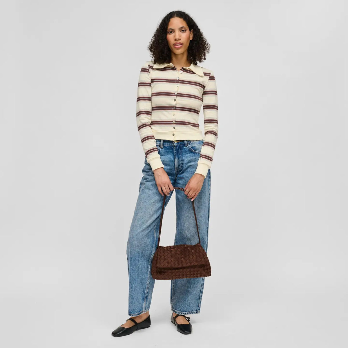 Salem Suede Woven Shoulder Bag