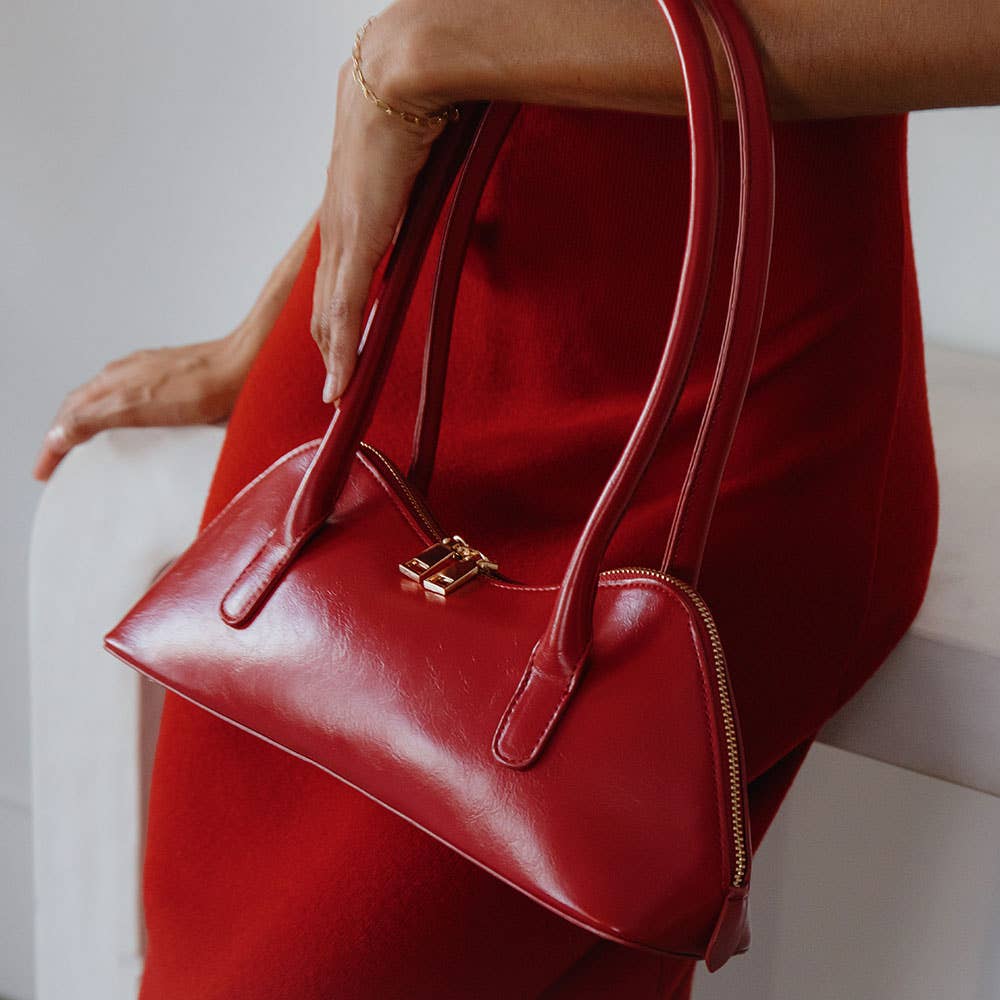 Dakota Red Recycled Vegan Shoulder Bag