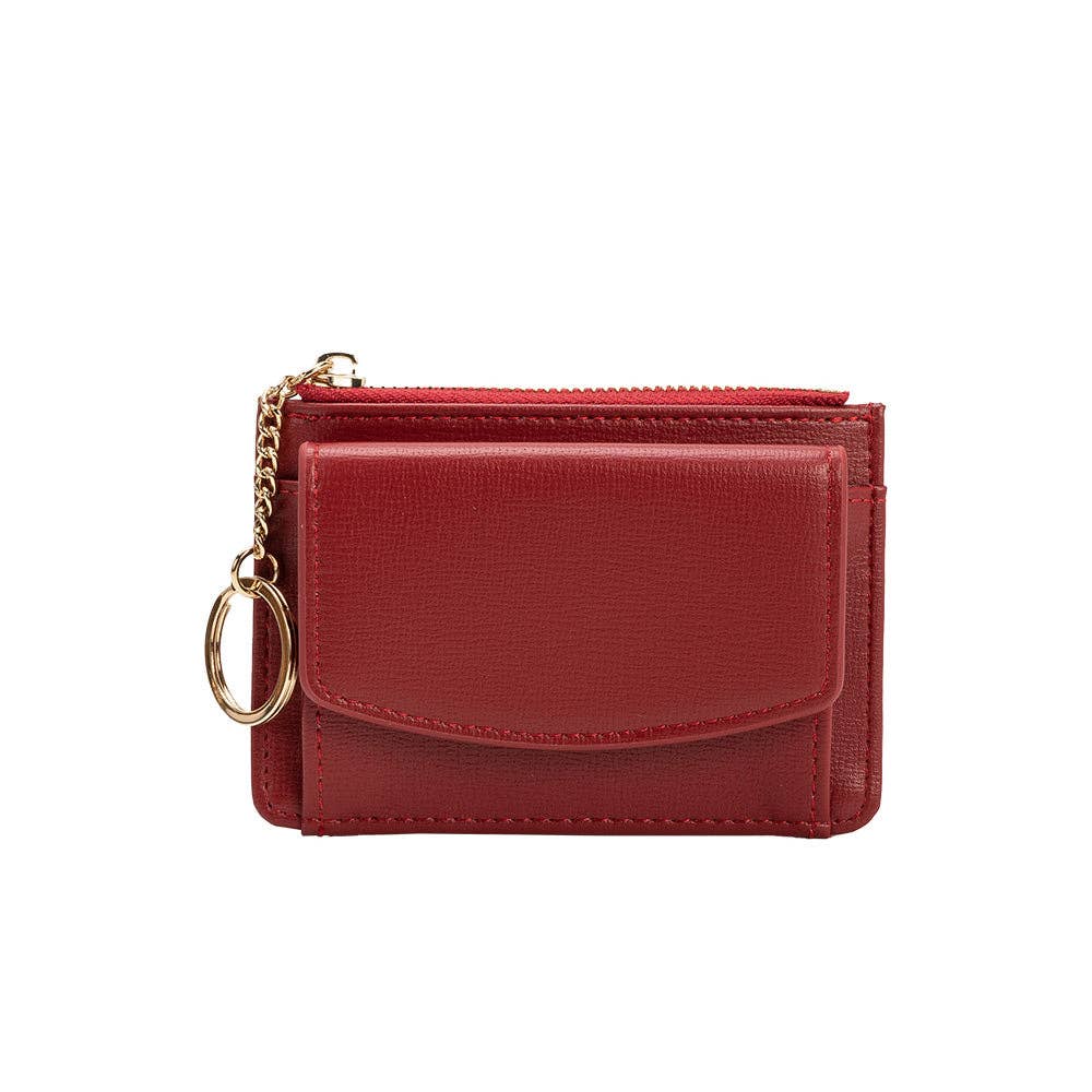 Kara Red Vegan Card Case Wallet