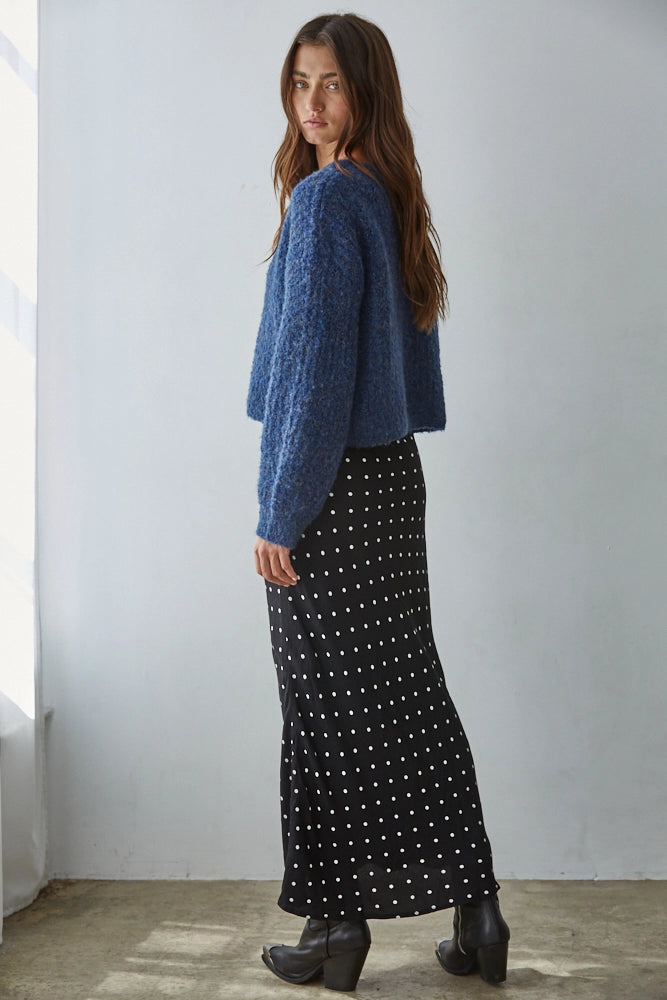 Polka Dot Flare Midi Skirt