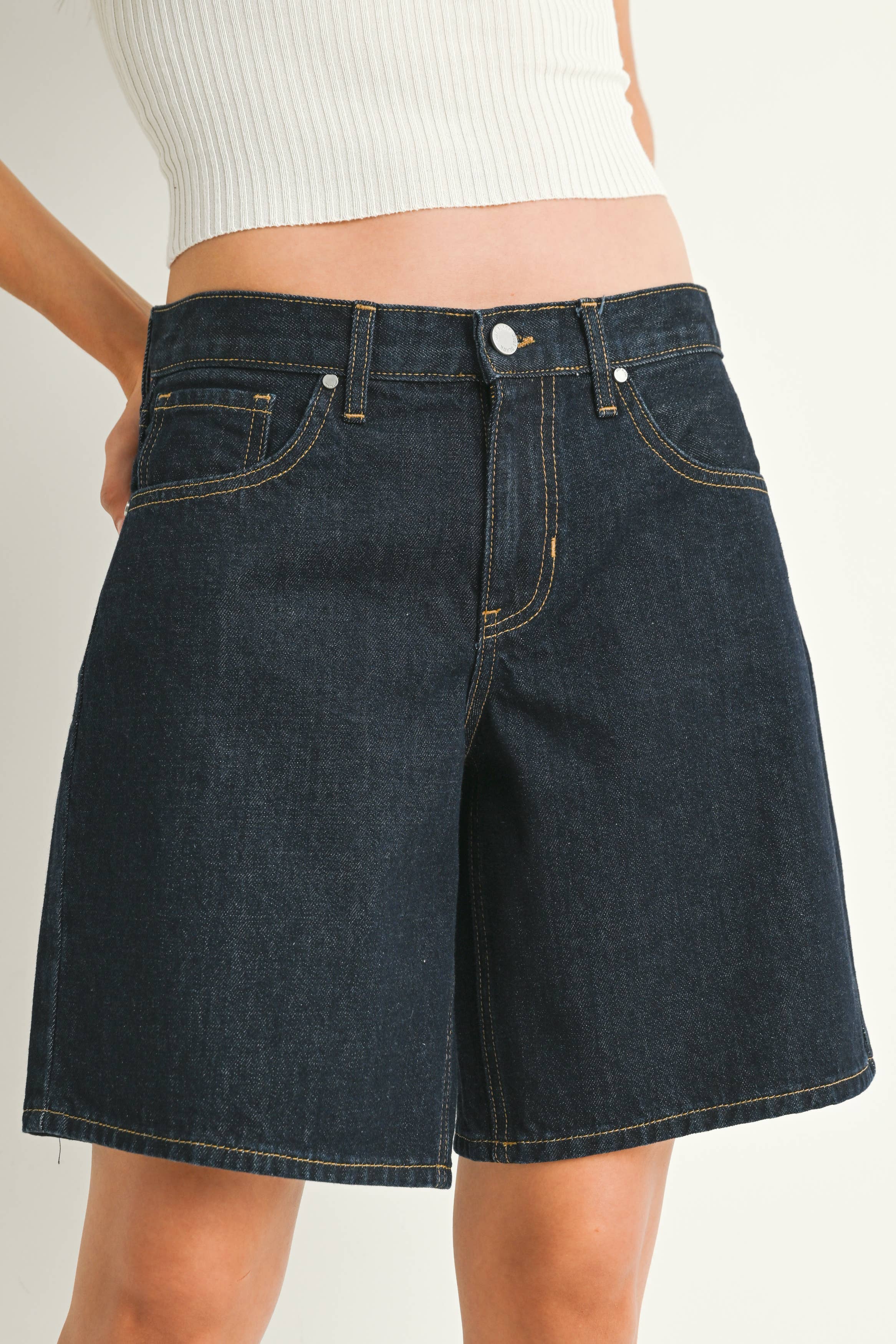 Dark Wash Denim Jort