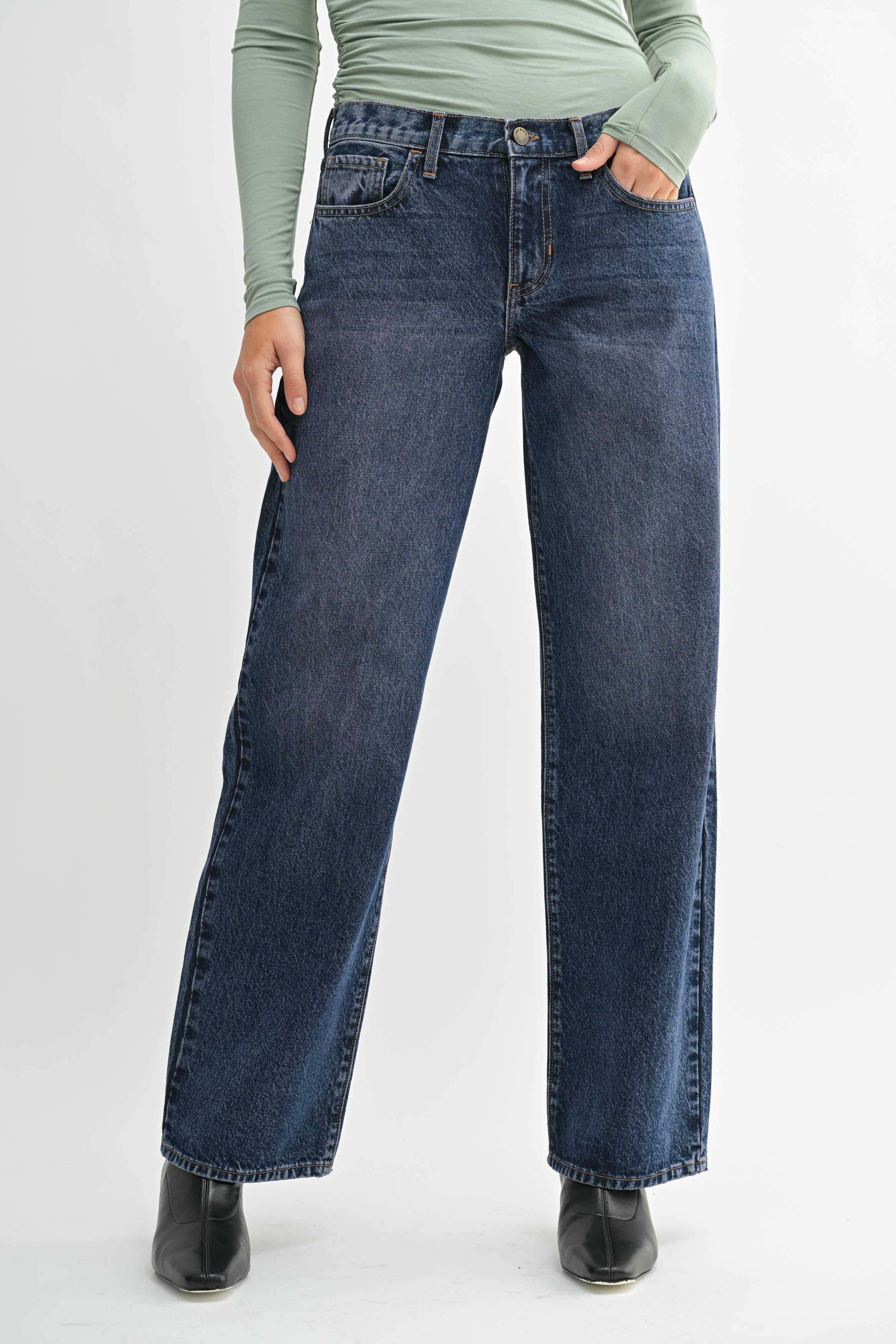 Low Rise Baggy Slouch - Vintage Dark Wash