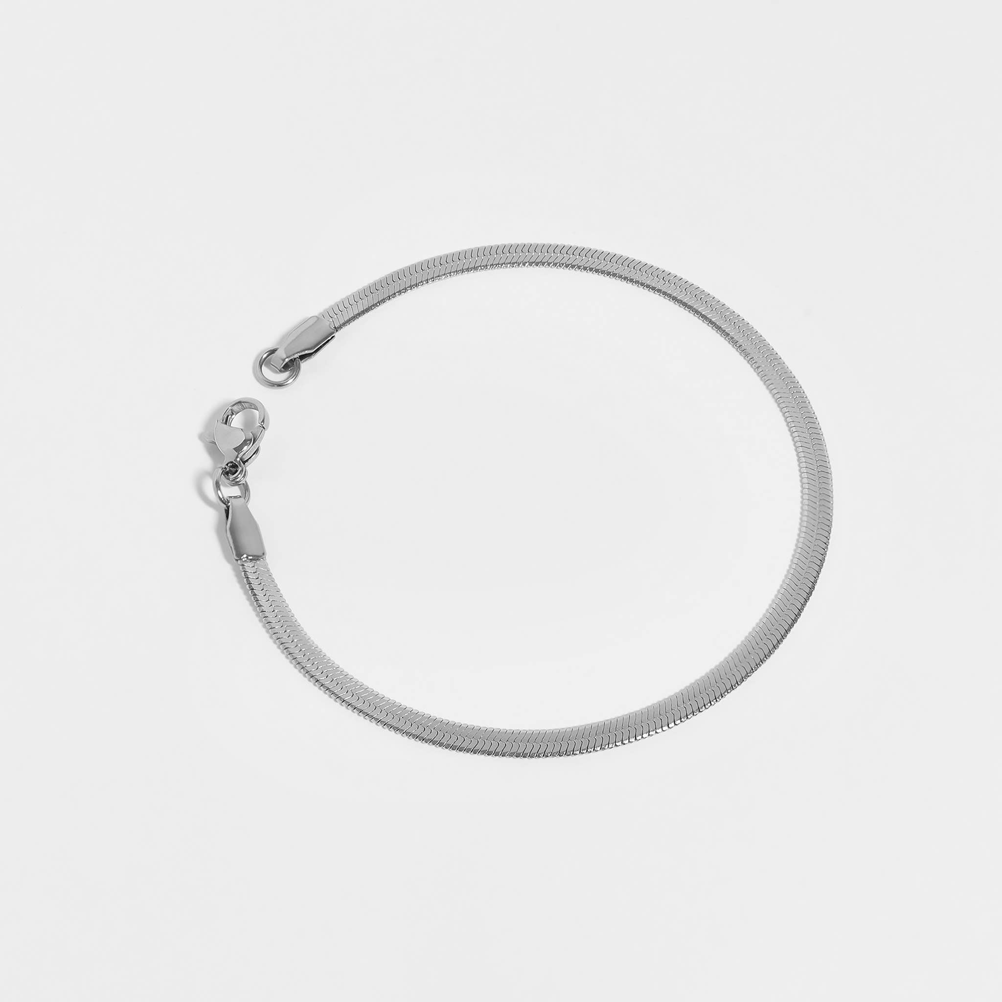 Stainless Steel Herringbone Chain Bracelet: 7" / 3mm