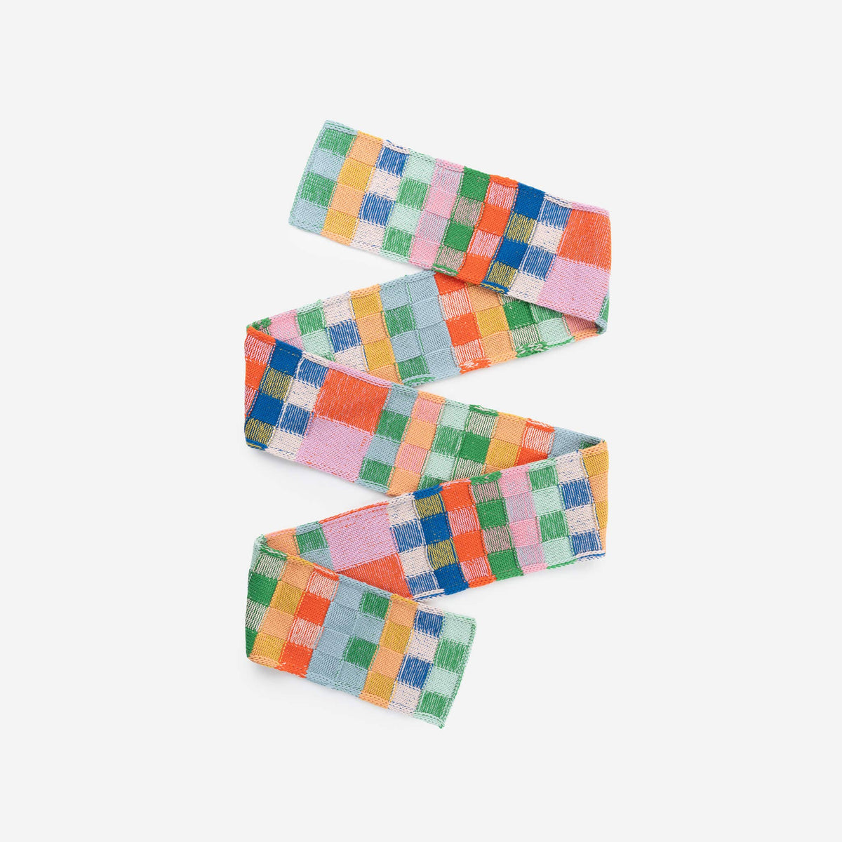 Mosaic Plaid Skinny Scarf