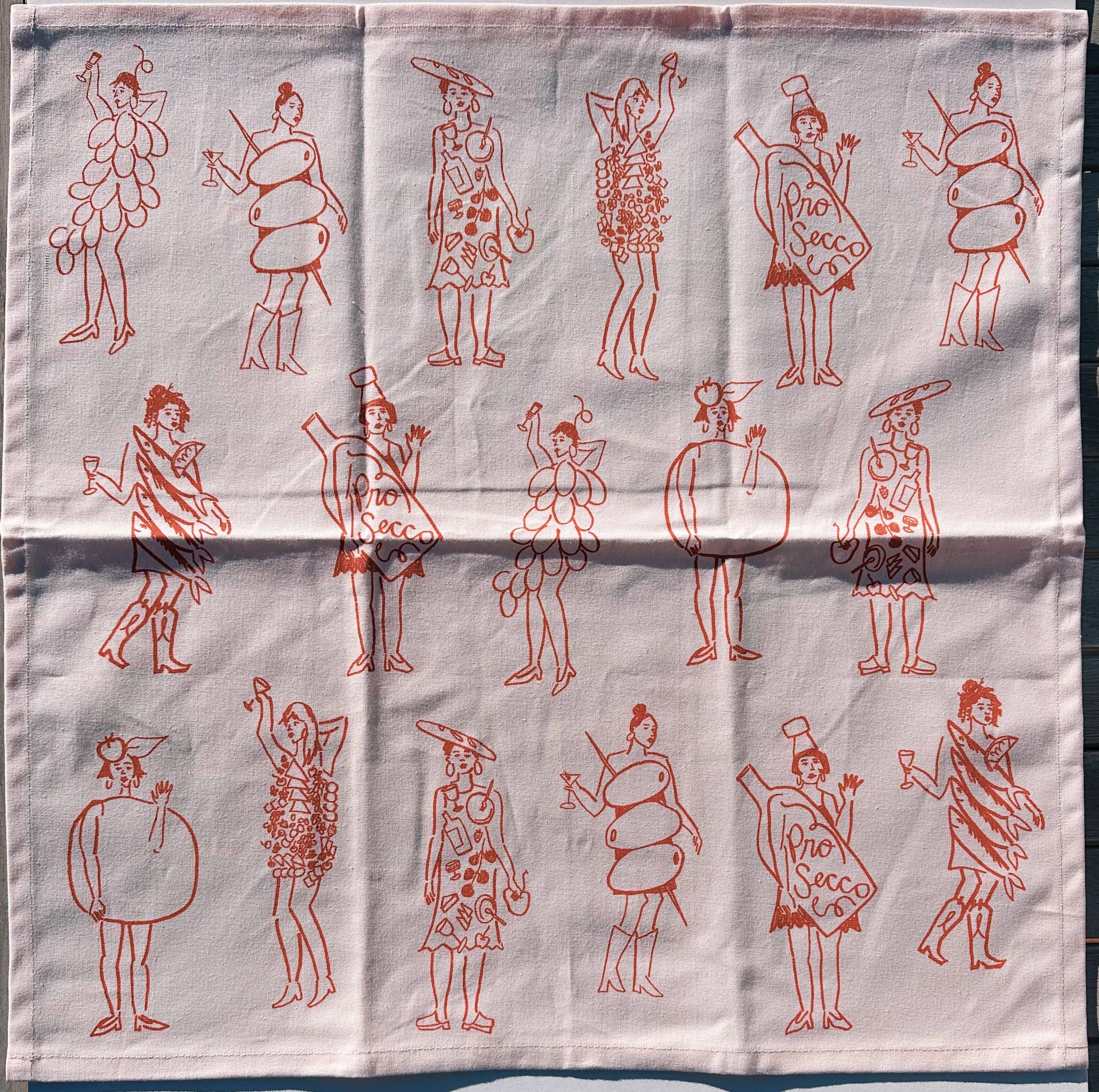 Julie Peach - Phthalo Ruth x Julie Peach "Dinner Girls" Tea Towel