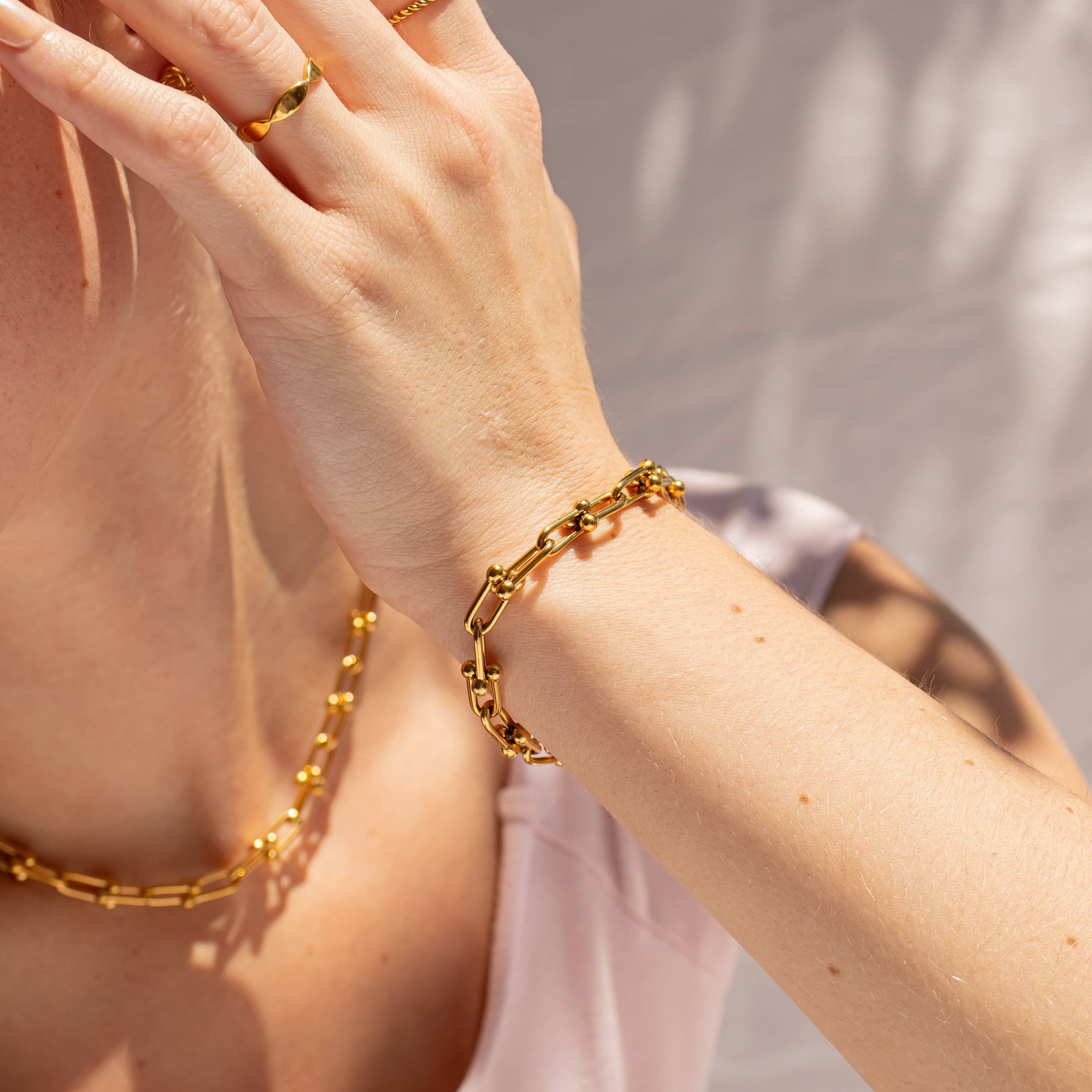 18K Gold Plated Hardware Chain Bracelet