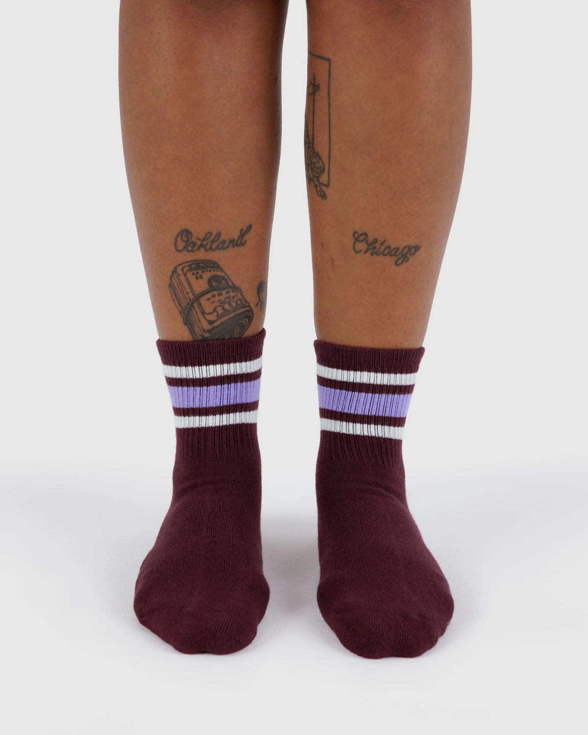 Ribbed Socks - Mahogany Stripe