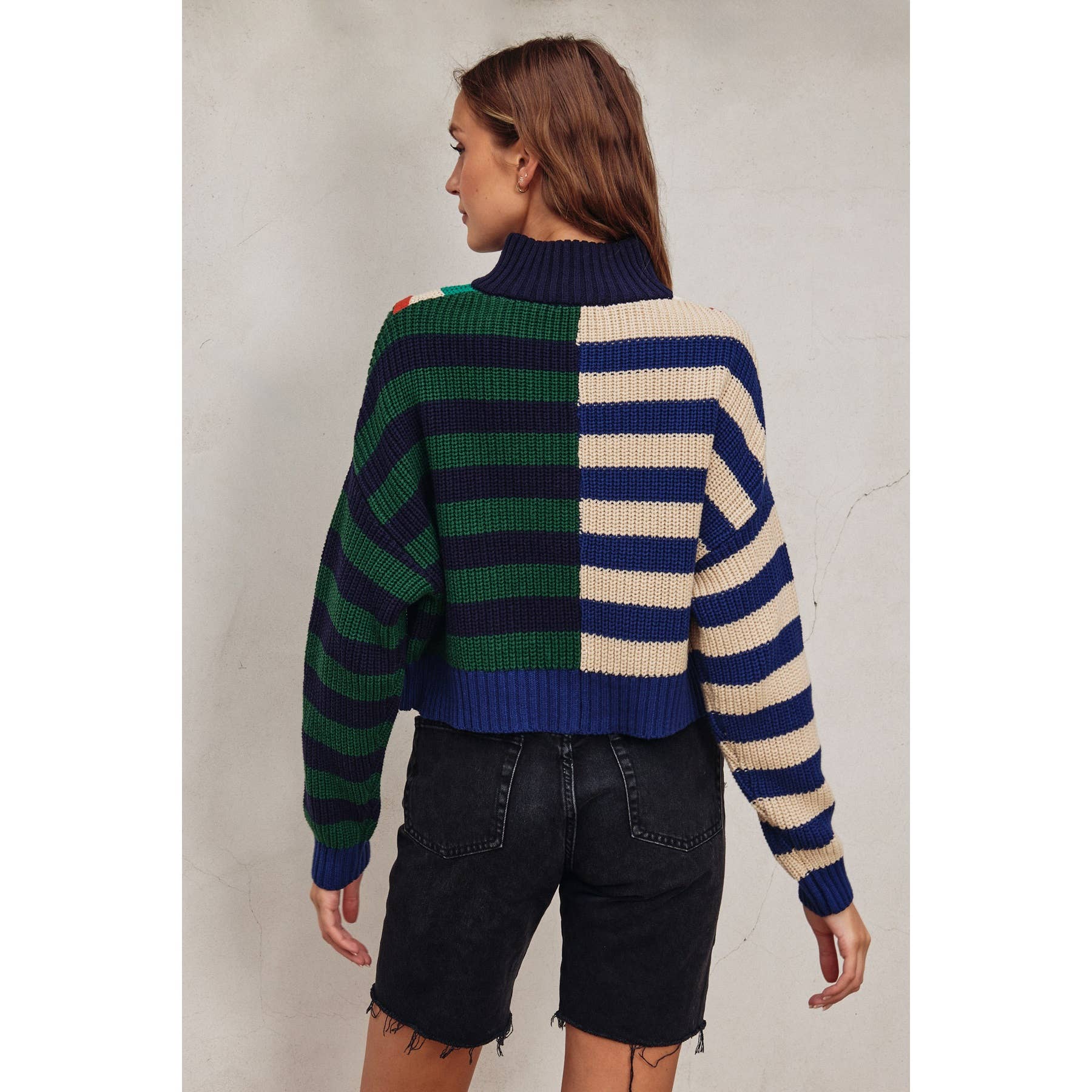 Colorburst Half Zip Collared Sweater