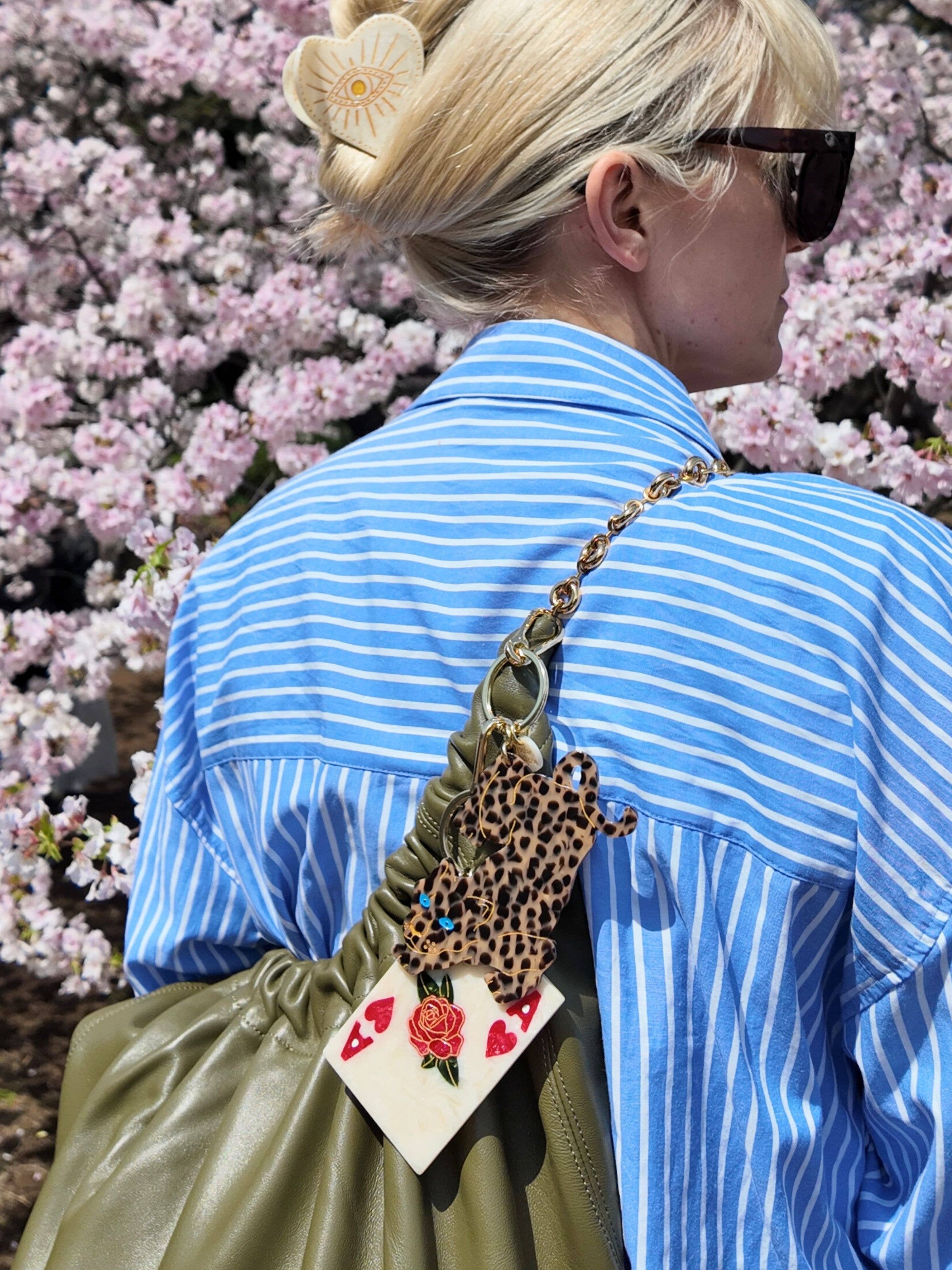Hand-Painted Ace of Hearts Bag Charm + Keychain