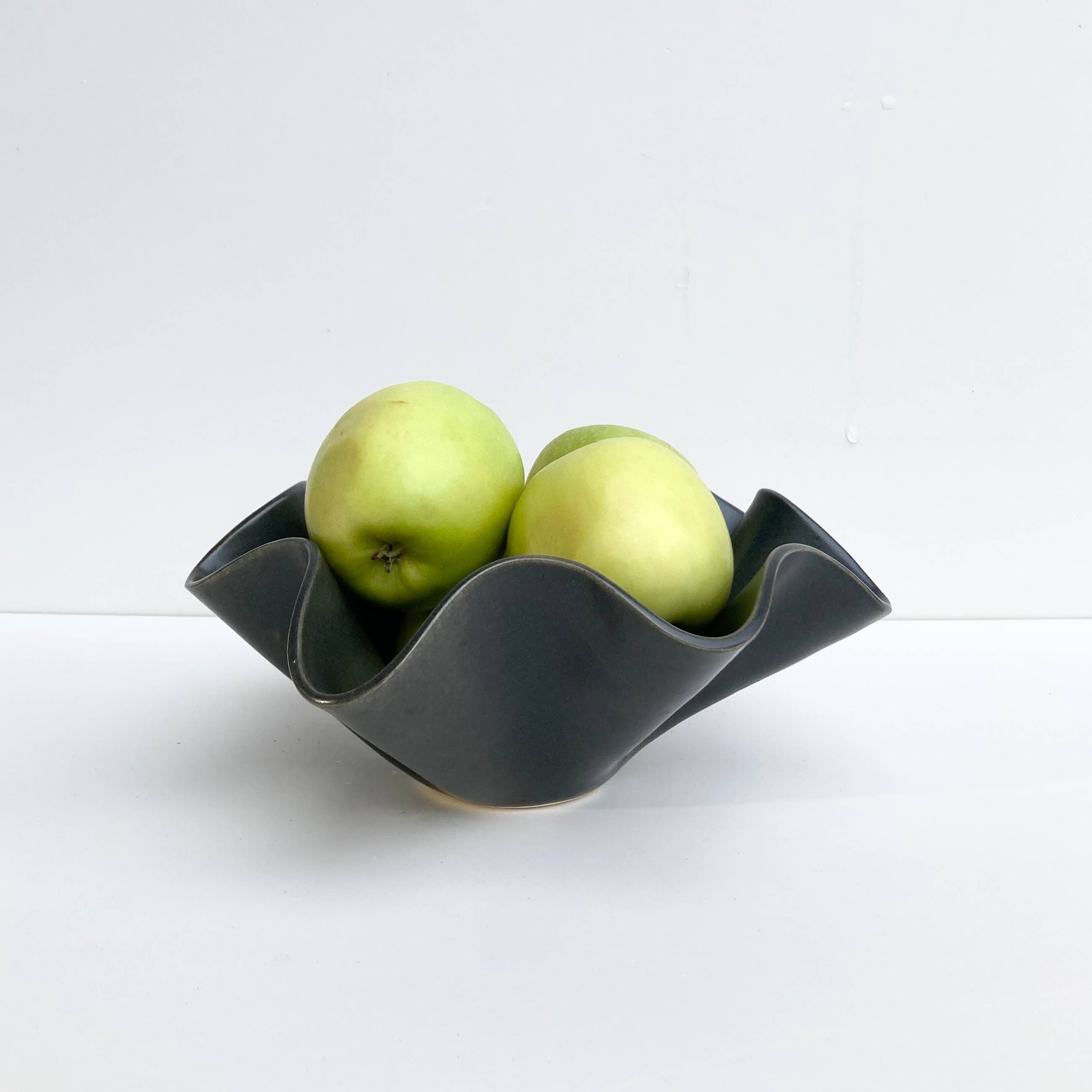 Satin Charcoal Handkerchief Trinket Bowl 