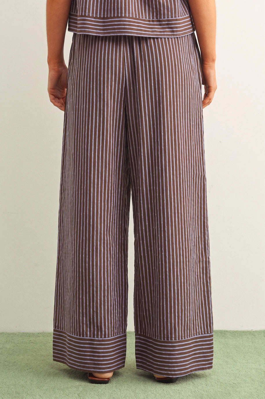 Striped Print Straight Wide Leg Pants