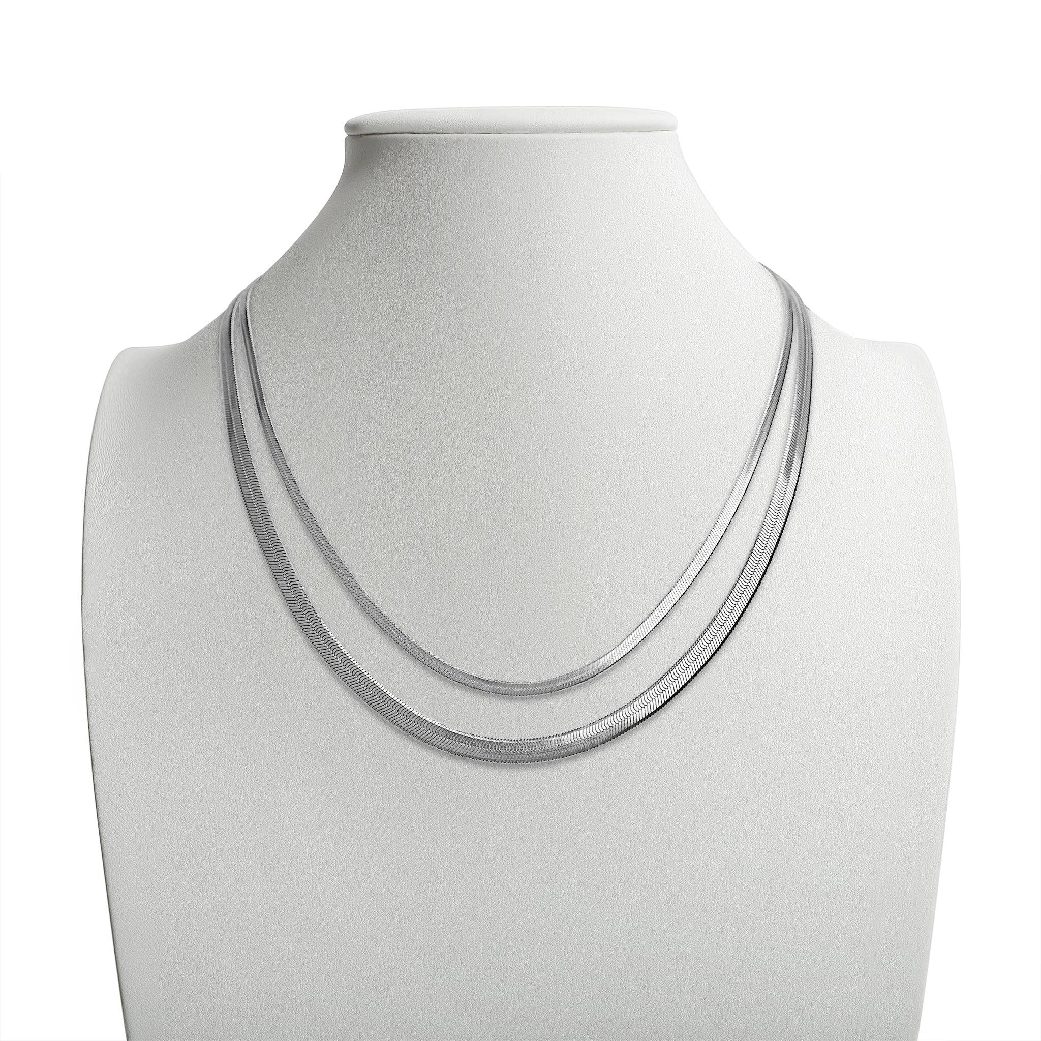 Stainless Steel Herringbone Chain Necklace