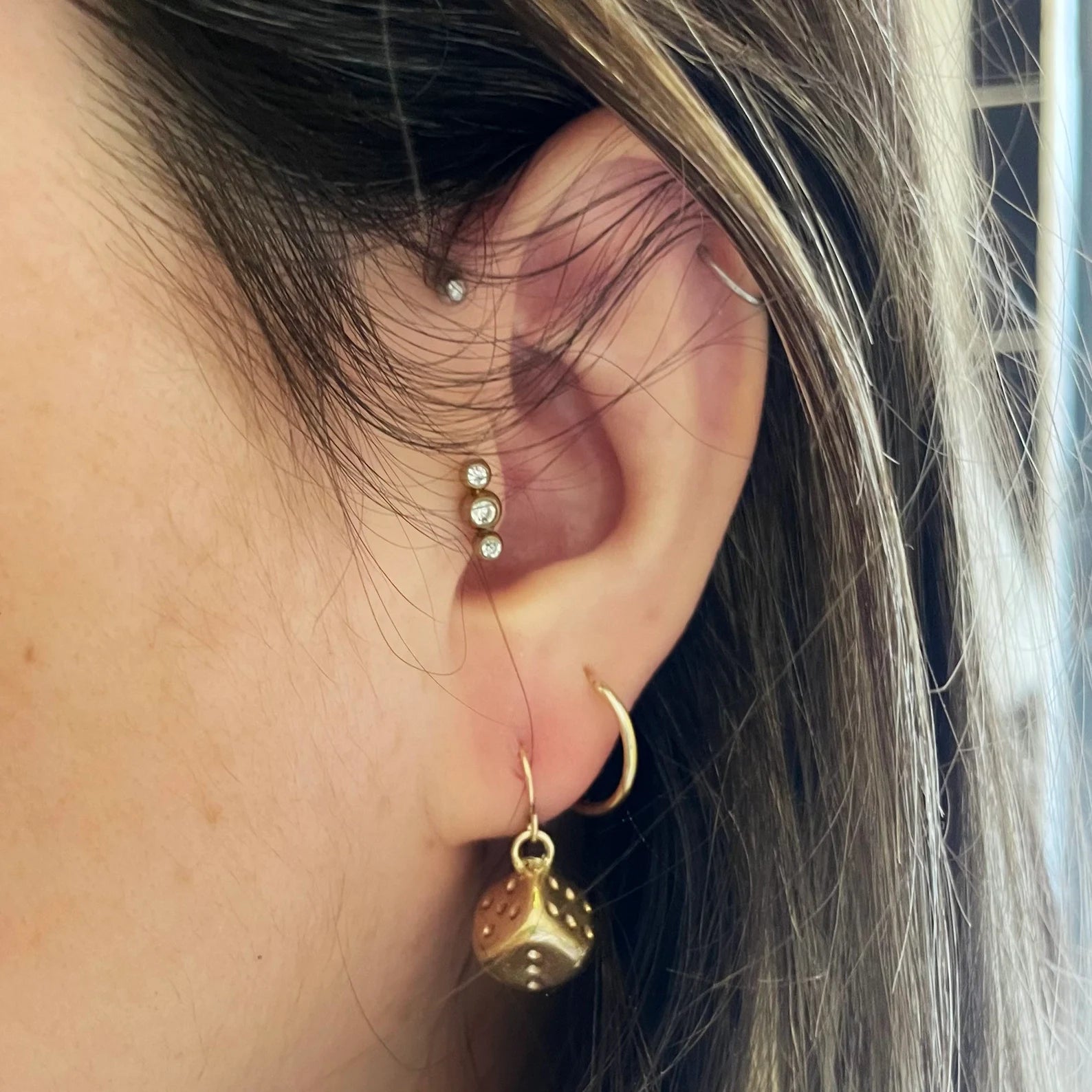 Dice Earrings - Silver