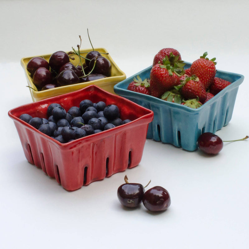 Small Ceramic Berry Baskets - White