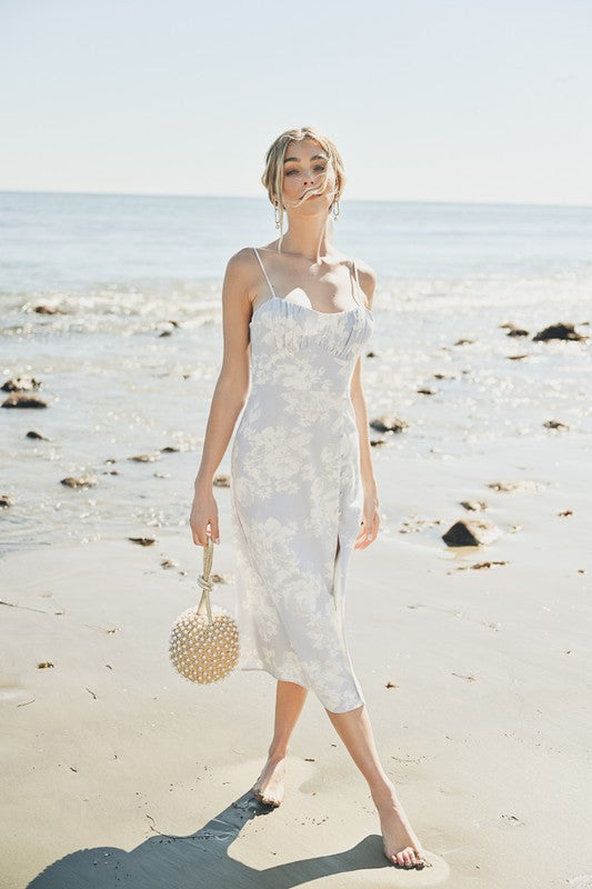 Garden White & Blue Floral Dress