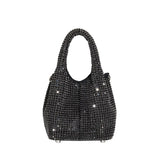 Thea Small Crystal Top Handle Bag in Black