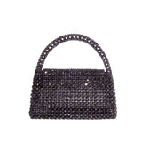 Sherry Small Beaded Top Handle Bag in Black