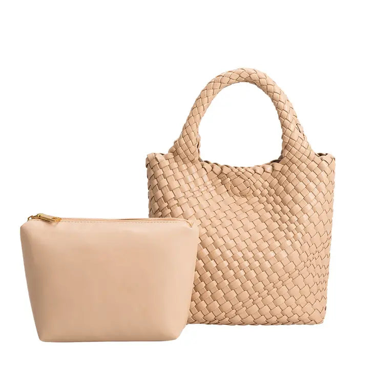 Eloise Small Recycled Vegan Tote Bag in Nude