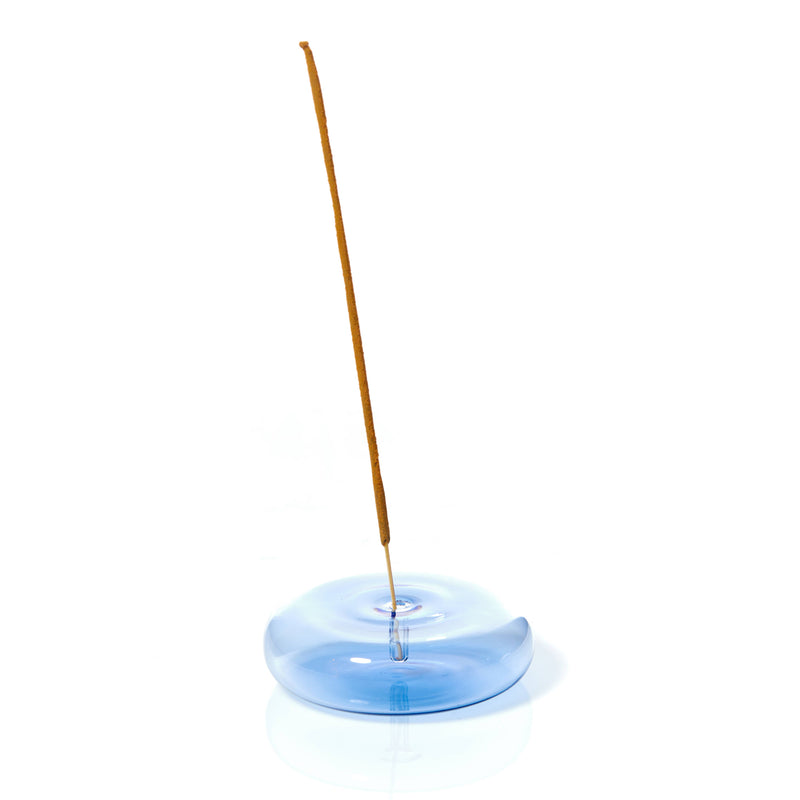 MÆGEN - Dimple - Hand Blown Glass Incense Holder Blue