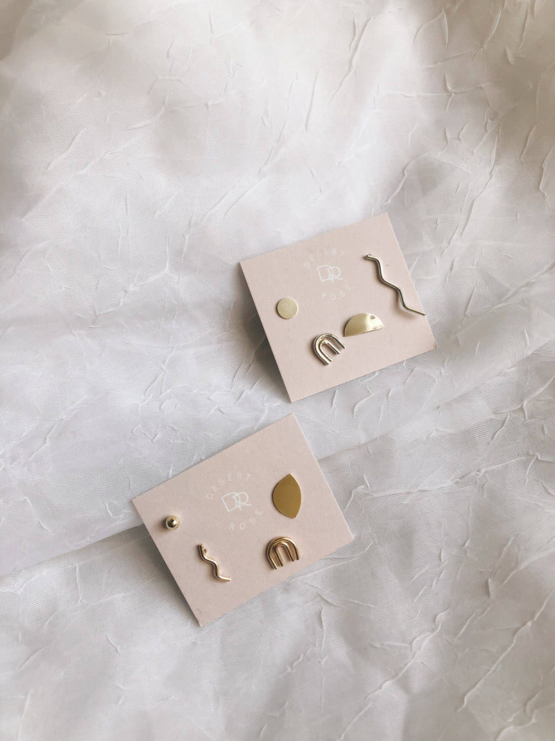 Small Mix + Match Stud Earrings - Sterling Silver