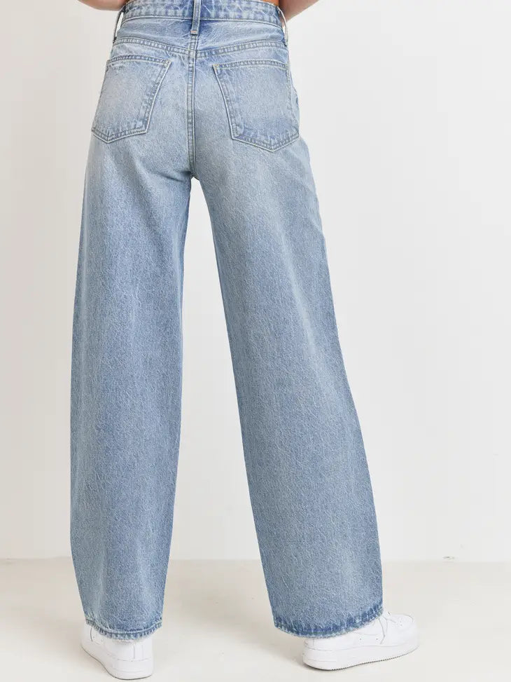 High Waist Skater Jean - Light Denim