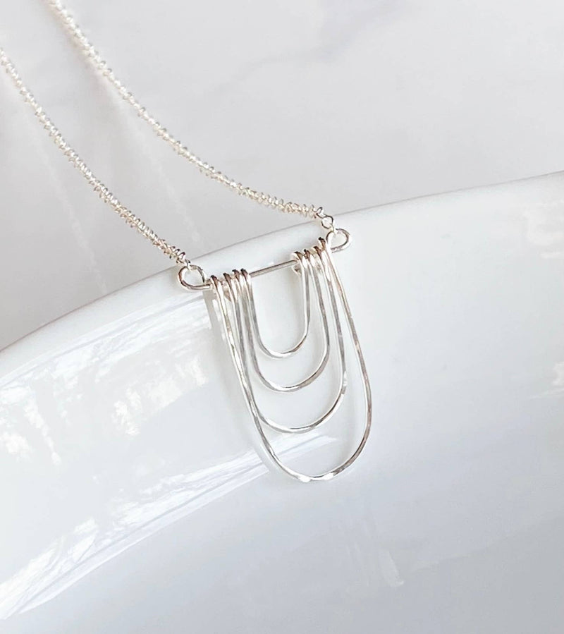 Bonnie Boardman Jewelry - Modern arc necklace-sterling silver