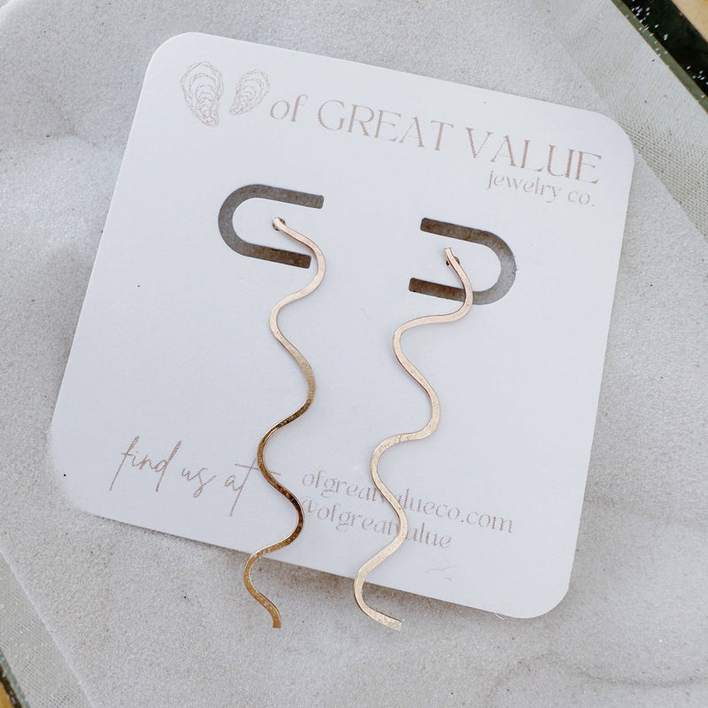 Silver Squiggle Studs