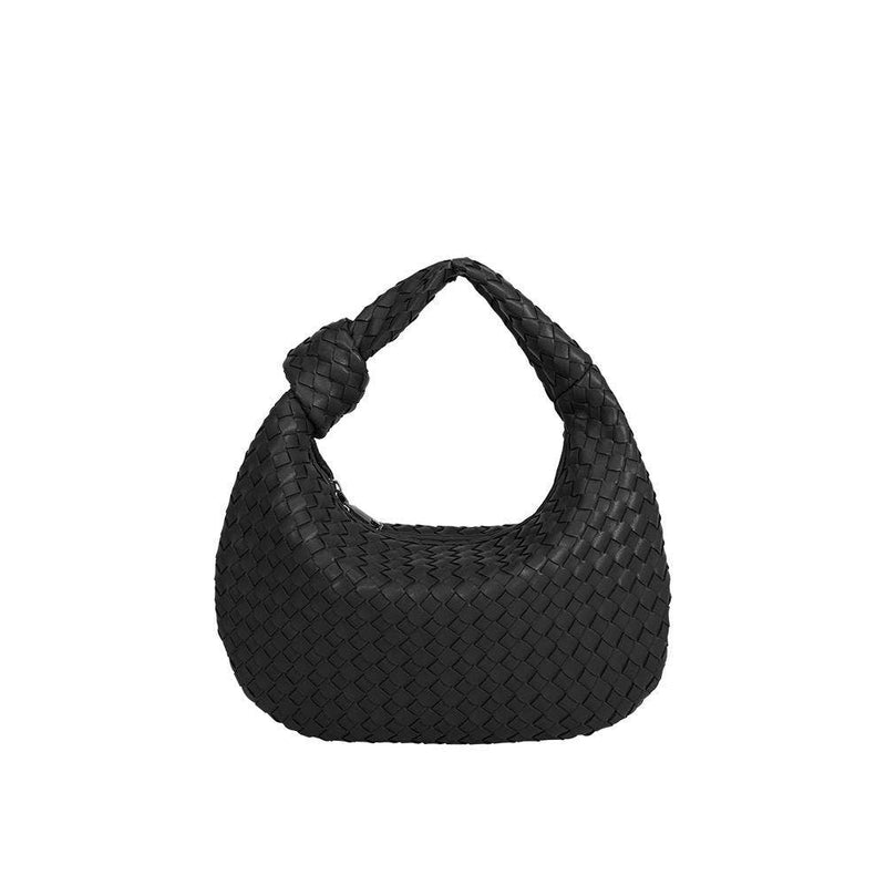 Drew Small Vegan Hobo Shoulder Bag in Black