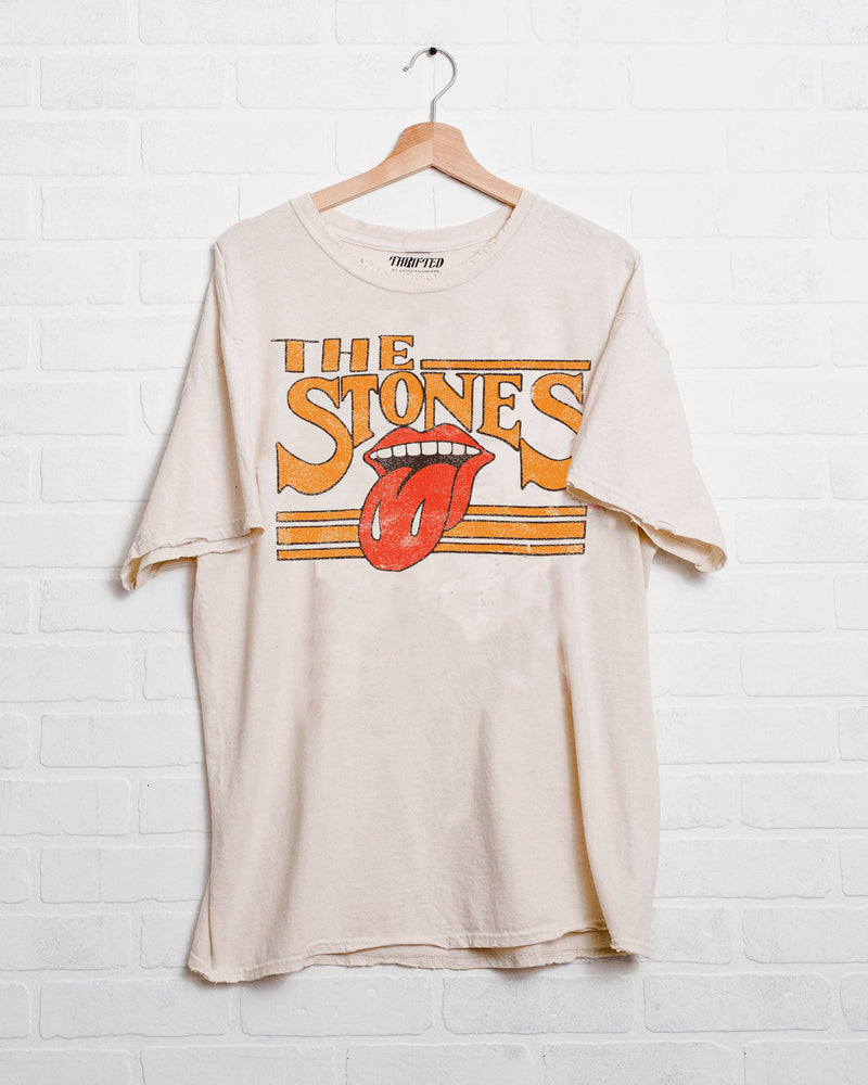 Rolling Stones Stoned Off White Thrifted Tee