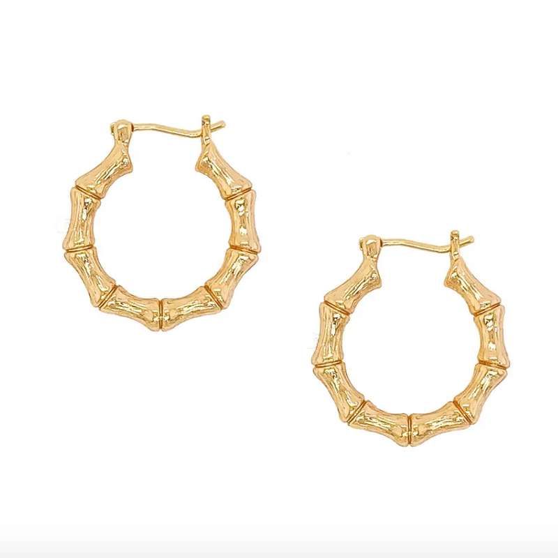 Gold Filled Bamboo Hoops