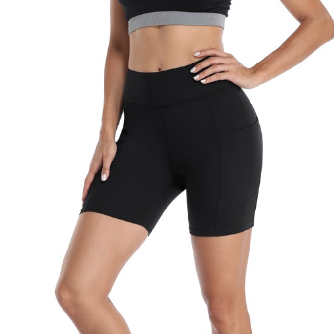high-waist biker shorts w/ pockets 