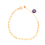 Link Chain w/ Evil Eye & Coin Bracelet