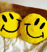 Tufted Smiley Face Pillow