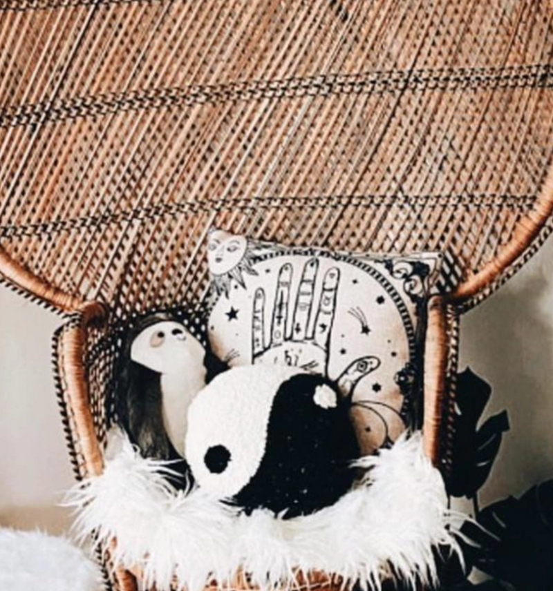 Yin Yang Tufted Face Pillow